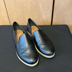 Indigo Black Leather Loafers